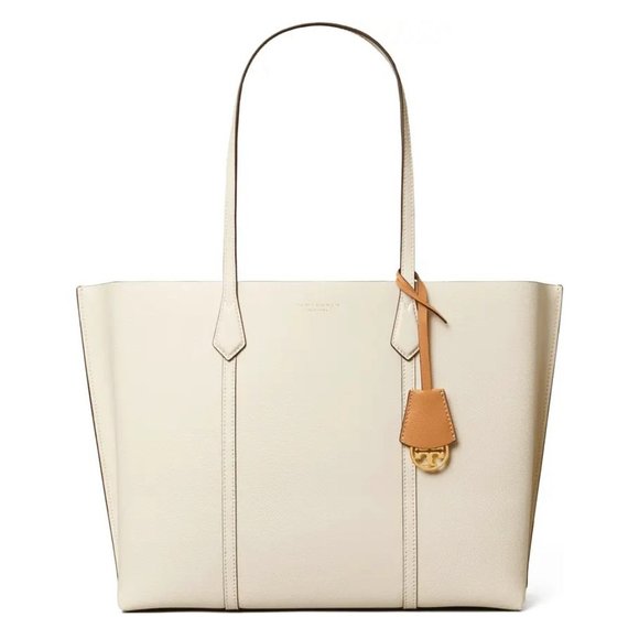 ❤️ NWT Tory Burch Perry Triple Compartment Leather Shoulder Tote Ivory AUTHENTIC